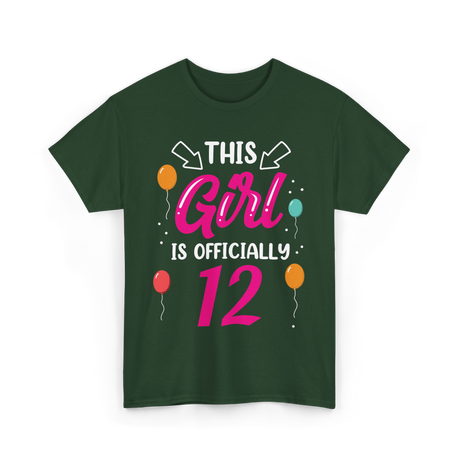 This Girl Is 12 Birthday Girls T-Shirt - Forest Green