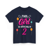 This Girl Is 2 Birthday Girls T-Shirt - Navy