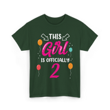 This Girl Is 2 Birthday Girls T-Shirt - Forest Green