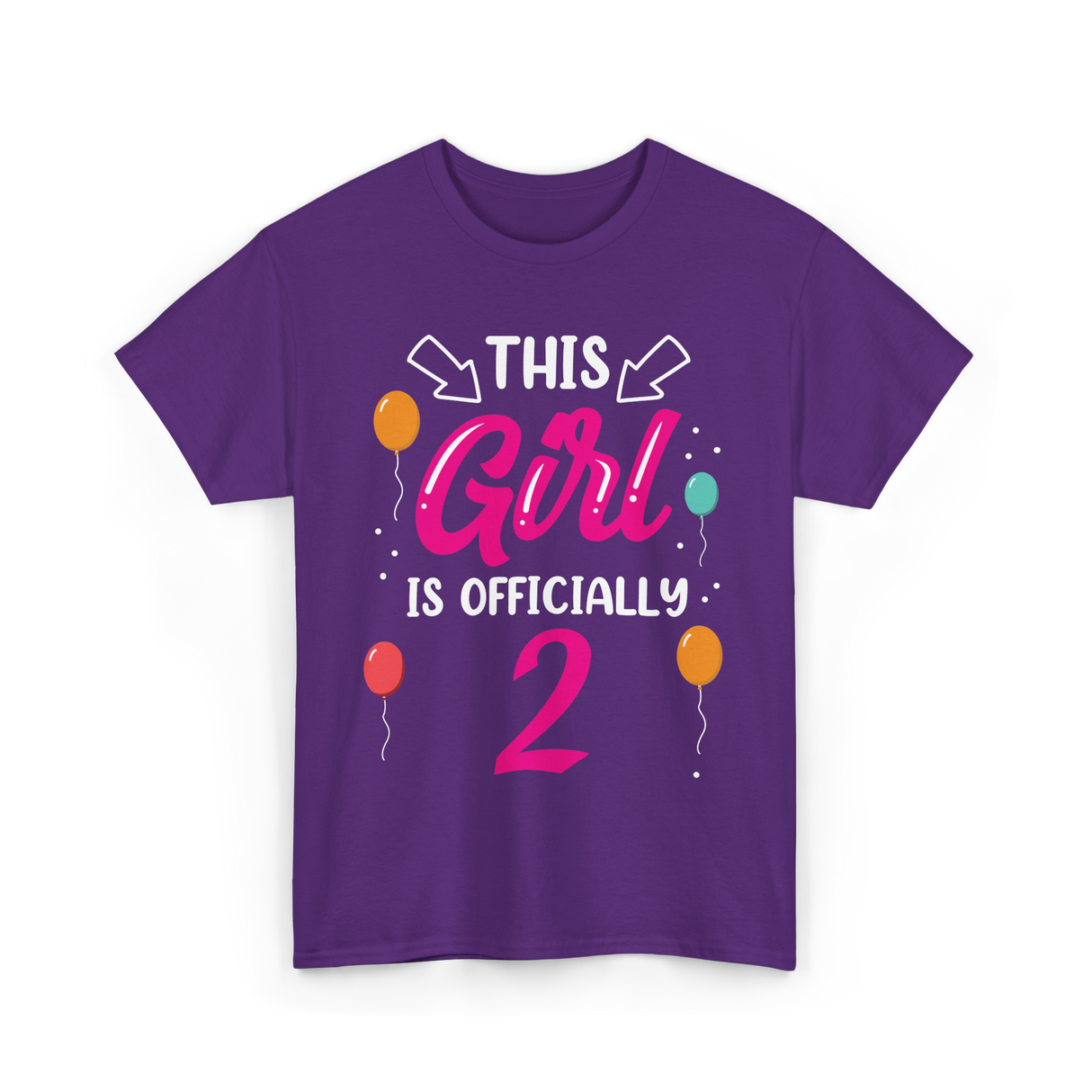 This Girl Is 2 Birthday Girls T-Shirt - Purple