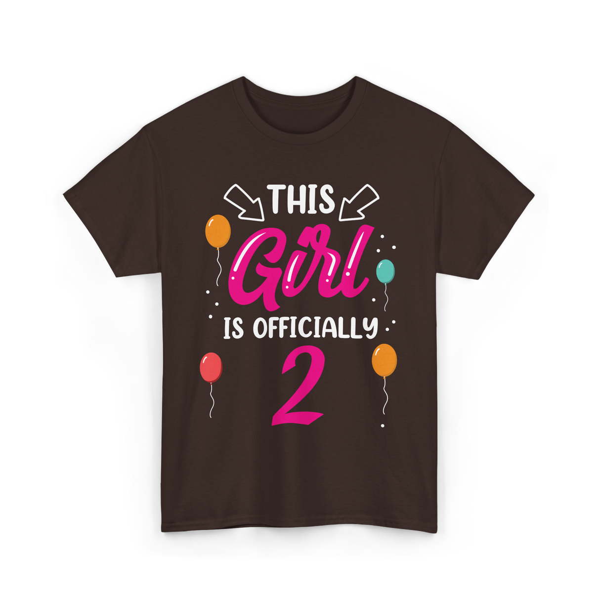 This Girl Is 2 Birthday Girls T-Shirt - Dark Chocolate