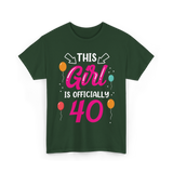 This Girl Is 40 Birthday Girl T-Shirt - Forest Green