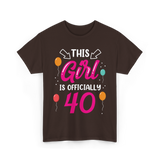 This Girl Is 40 Birthday Girl T-Shirt - Dark Chocolate