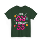 This Girl Is 55 Birthday Celebrations T-Shirt - Forest Green