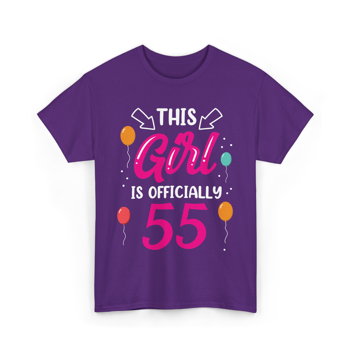 This Girl Is 55 Birthday Celebrations T-Shirt - Purple