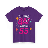 This Girl Is 55 Birthday Celebrations T-Shirt - Purple