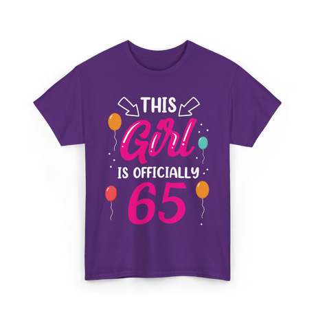 This Girl Is 65 Birthday Girls T-Shirt - Purple