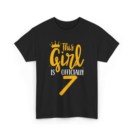 This Girl Is 7 Birthday Celebration T-Shirt - Black