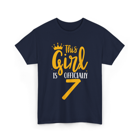 This Girl Is 7 Birthday Celebration T-Shirt - Navy