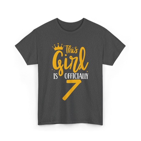 This Girl Is 7 Birthday Celebration T-Shirt - Dark Heather