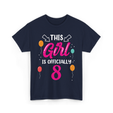 This Girl Is 8 Birthday Celebration T-Shirt - Navy