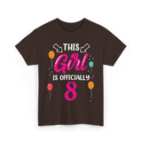 This Girl Is 8 Birthday Celebration T-Shirt - Dark Chocolate