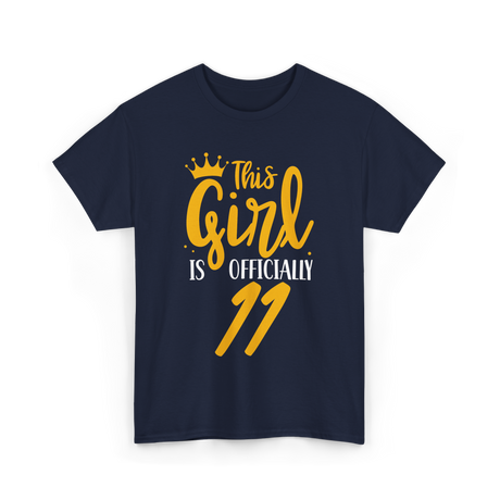 This Girl Is Eleven Age Birthday T-Shirt - Navy