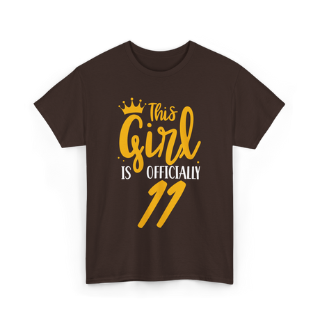 This Girl Is Eleven Age Birthday T-Shirt - Dark Chocolate