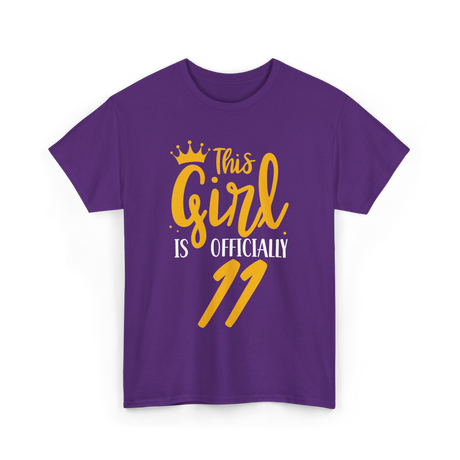 This Girl Is Eleven Age Birthday T-Shirt - Purple