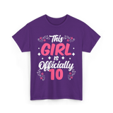 This Girl Is Officially 10 Birthday T-Shirt - Purple