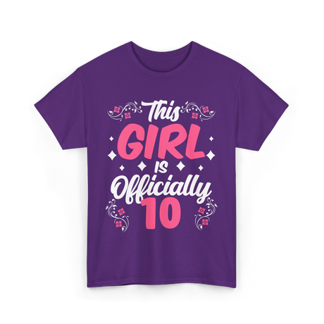 This Girl Is Officially 10 Birthday T-Shirt - Purple