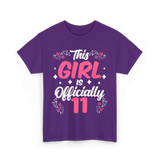 This Girl Is Officially 11 Birthday T-Shirt - Purple