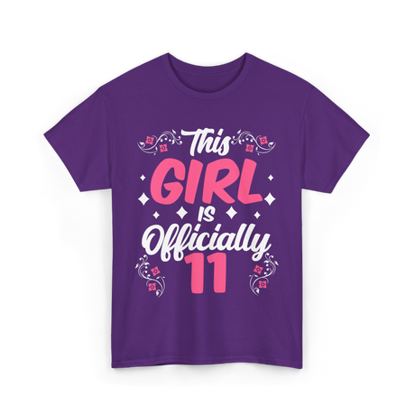 This Girl Is Officially 11 Birthday T-Shirt - Purple