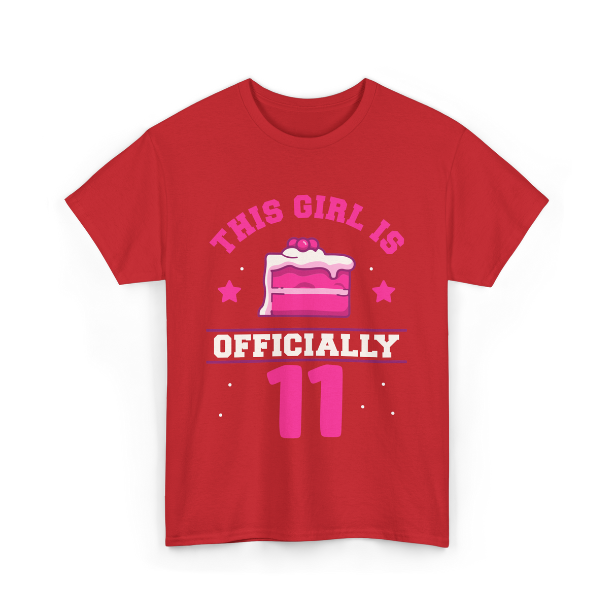 This Girl Is Officially 11 Birthday T-Shirt - Red