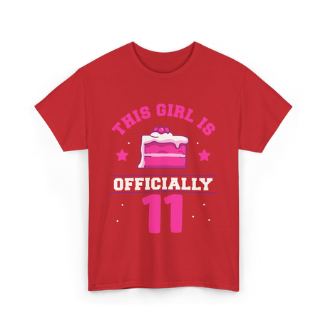 This Girl Is Officially 11 Birthday T-Shirt - Red