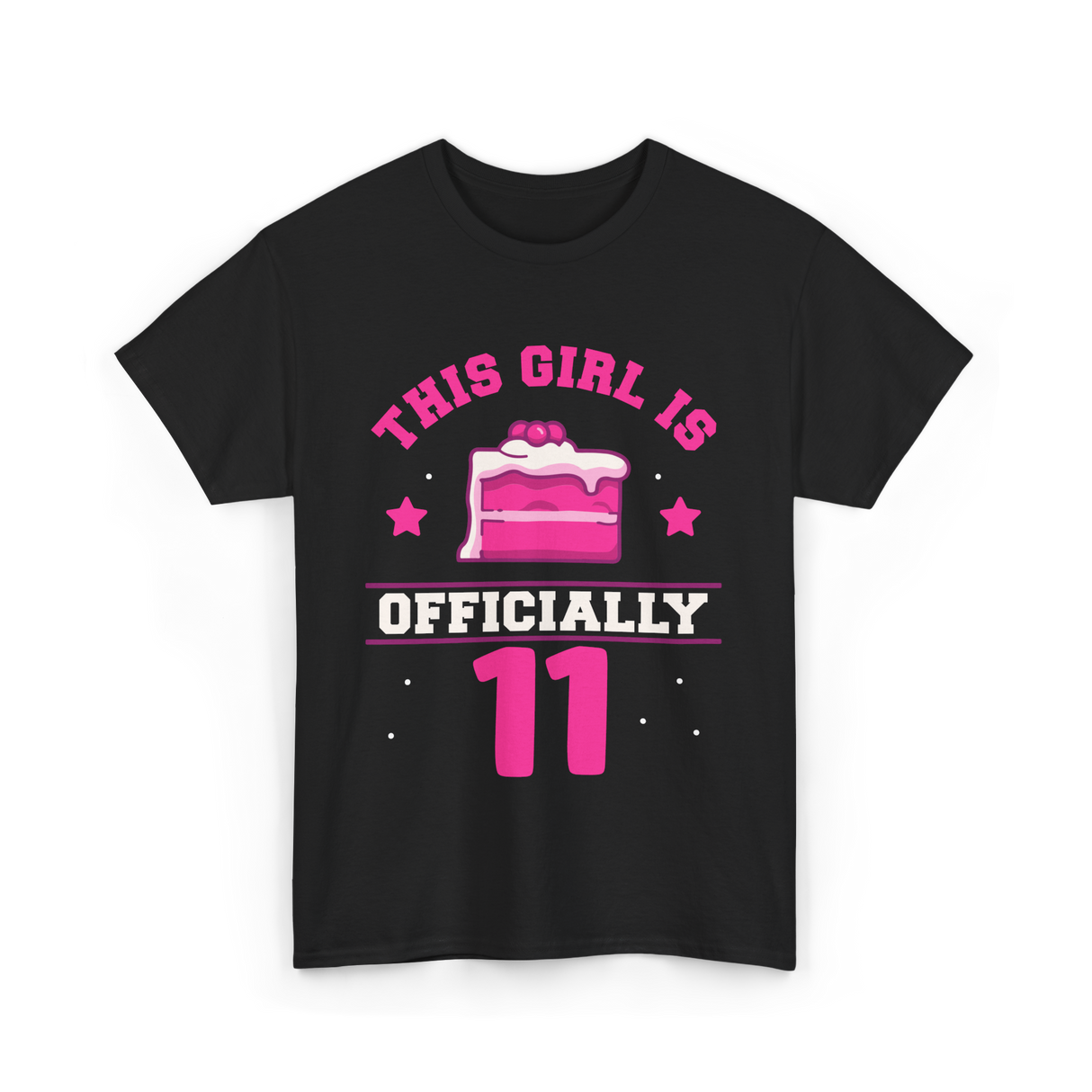 This Girl Is Officially 11 Birthday T-Shirt - Black