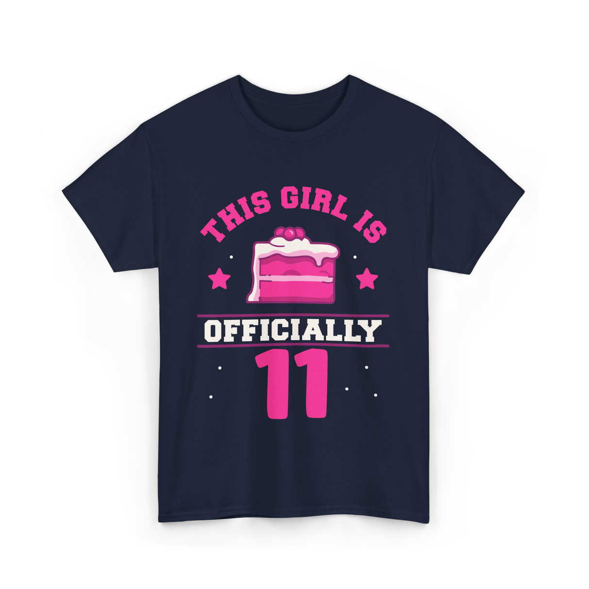 This Girl Is Officially 11 Birthday T-Shirt - Navy