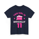 This Girl Is Officially 11 Birthday T-Shirt - Navy