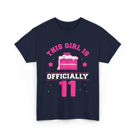 This Girl Is Officially 11 Birthday T-Shirt - Navy