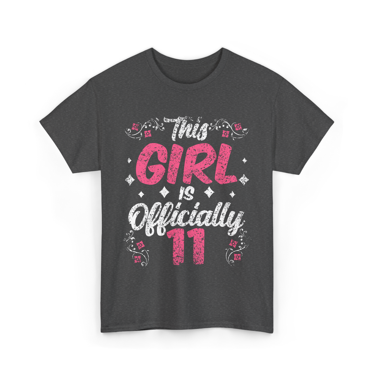 This Girl Is Officially 11 Birthday T-Shirt - Dark Heather