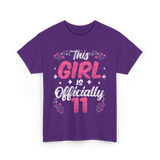 This Girl Is Officially 11 Birthday T-Shirt - Purple