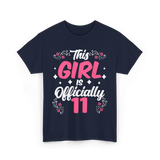 This Girl Is Officially 11 Birthday T-Shirt - Navy