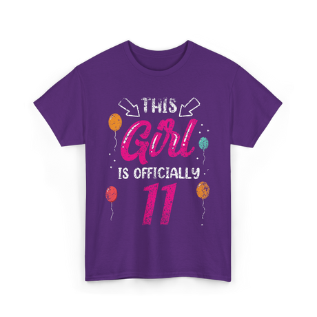 This Girl Is Officially 11 Birthday T-Shirt - Purple