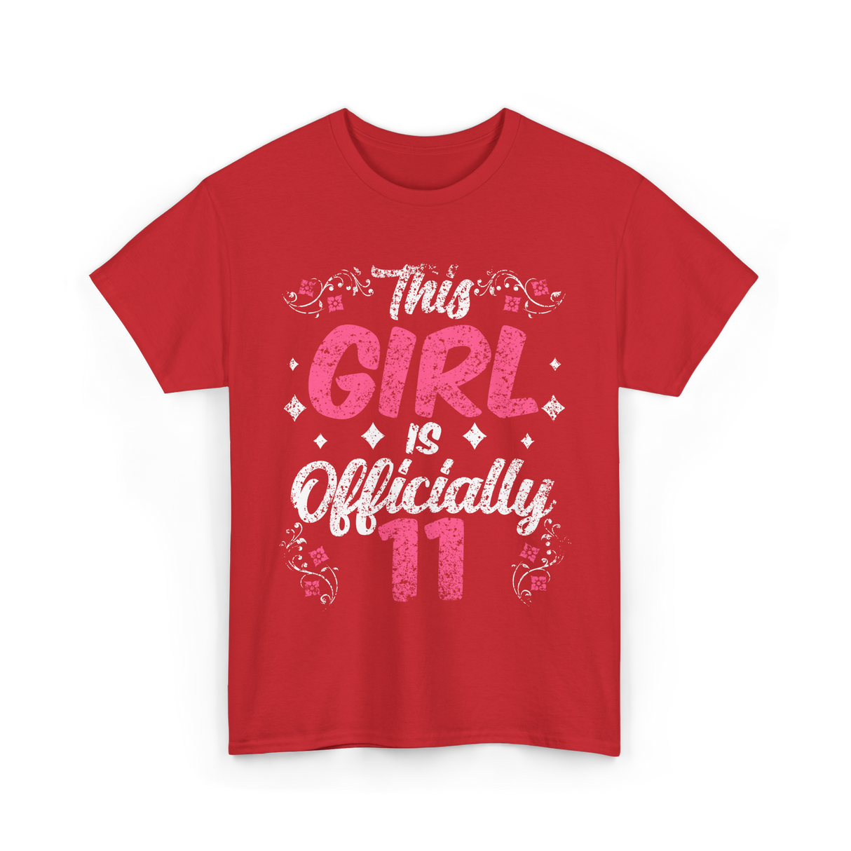 This Girl Is Officially 11 Birthday T-Shirt - Red