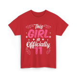 This Girl Is Officially 11 Birthday T-Shirt - Red