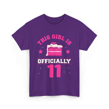 This Girl Is Officially 11 Birthday T-Shirt - Purple