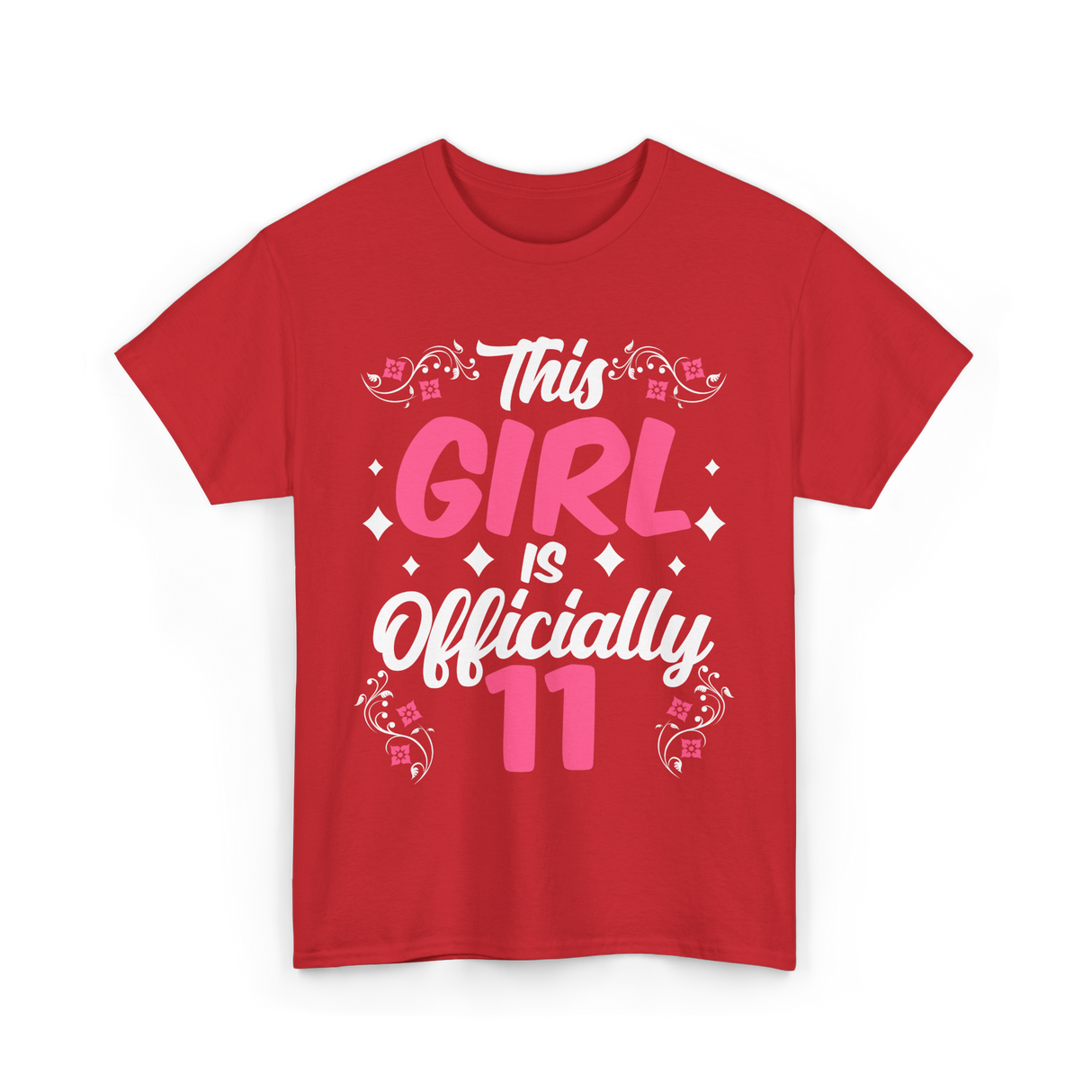 This Girl Is Officially 11 Birthday T-Shirt - Red