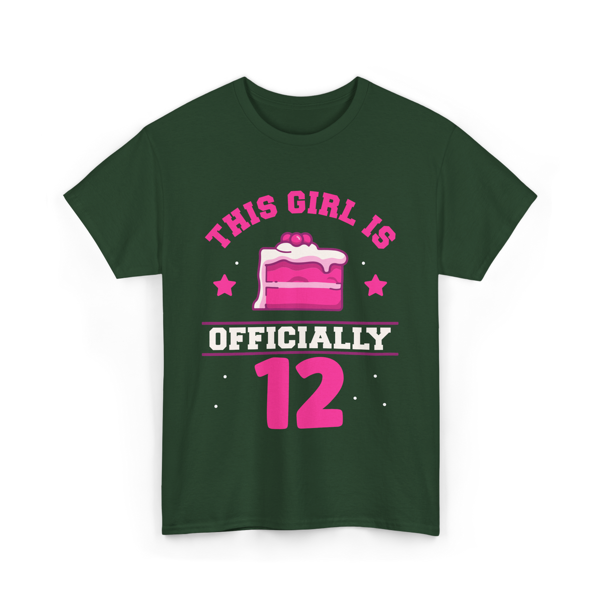 This Girl Is Officially 12 Birthday T-Shirt - Forest Green