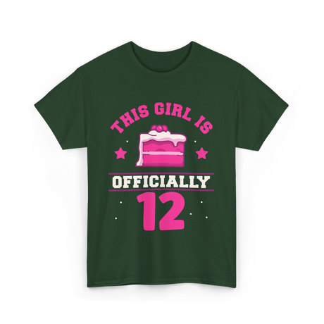 This Girl Is Officially 12 Birthday T-Shirt - Forest Green