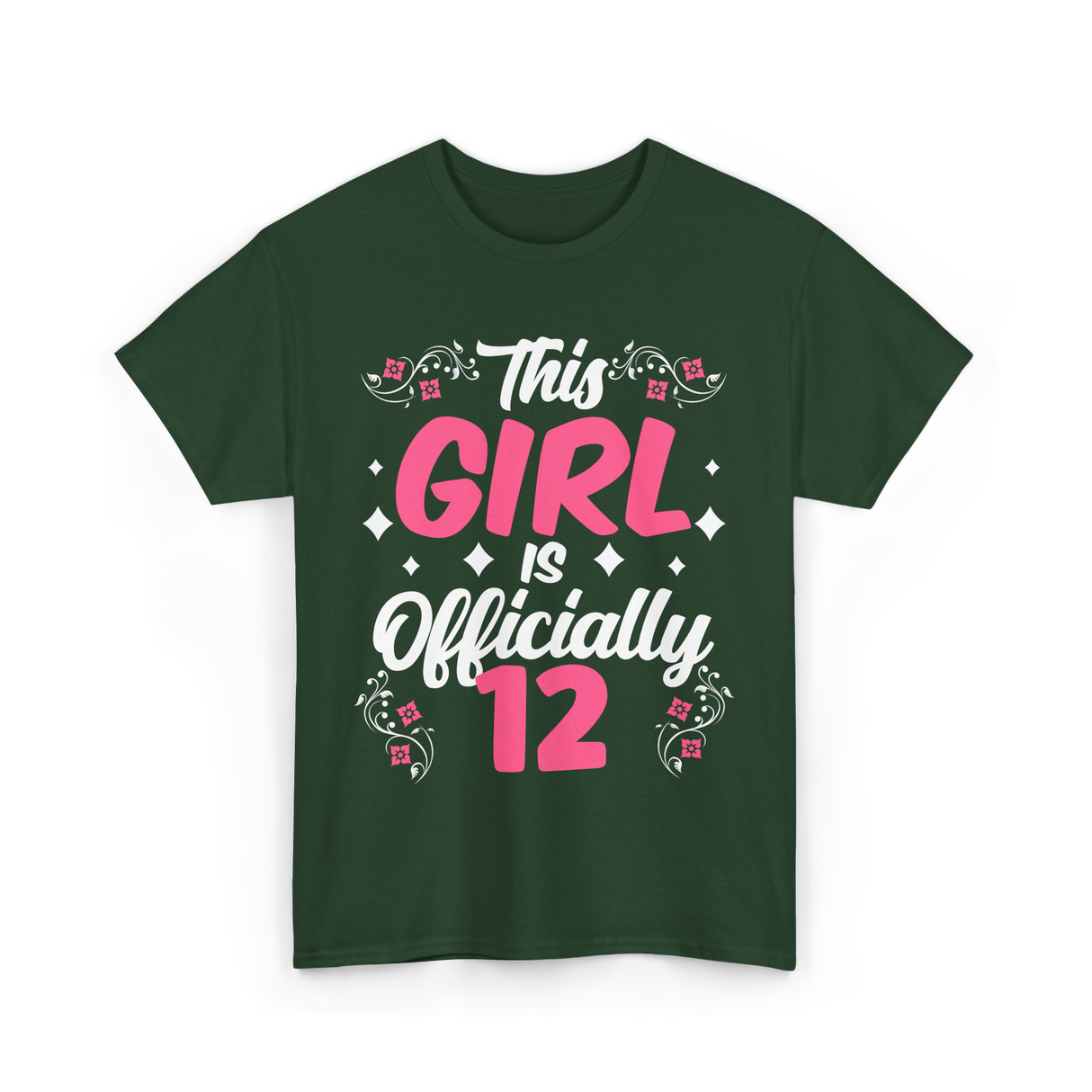 This Girl Is Officially 12 Birthday T-Shirt - Forest Green