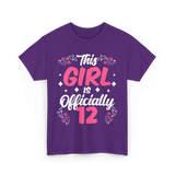 This Girl Is Officially 12 Birthday T-Shirt - Purple