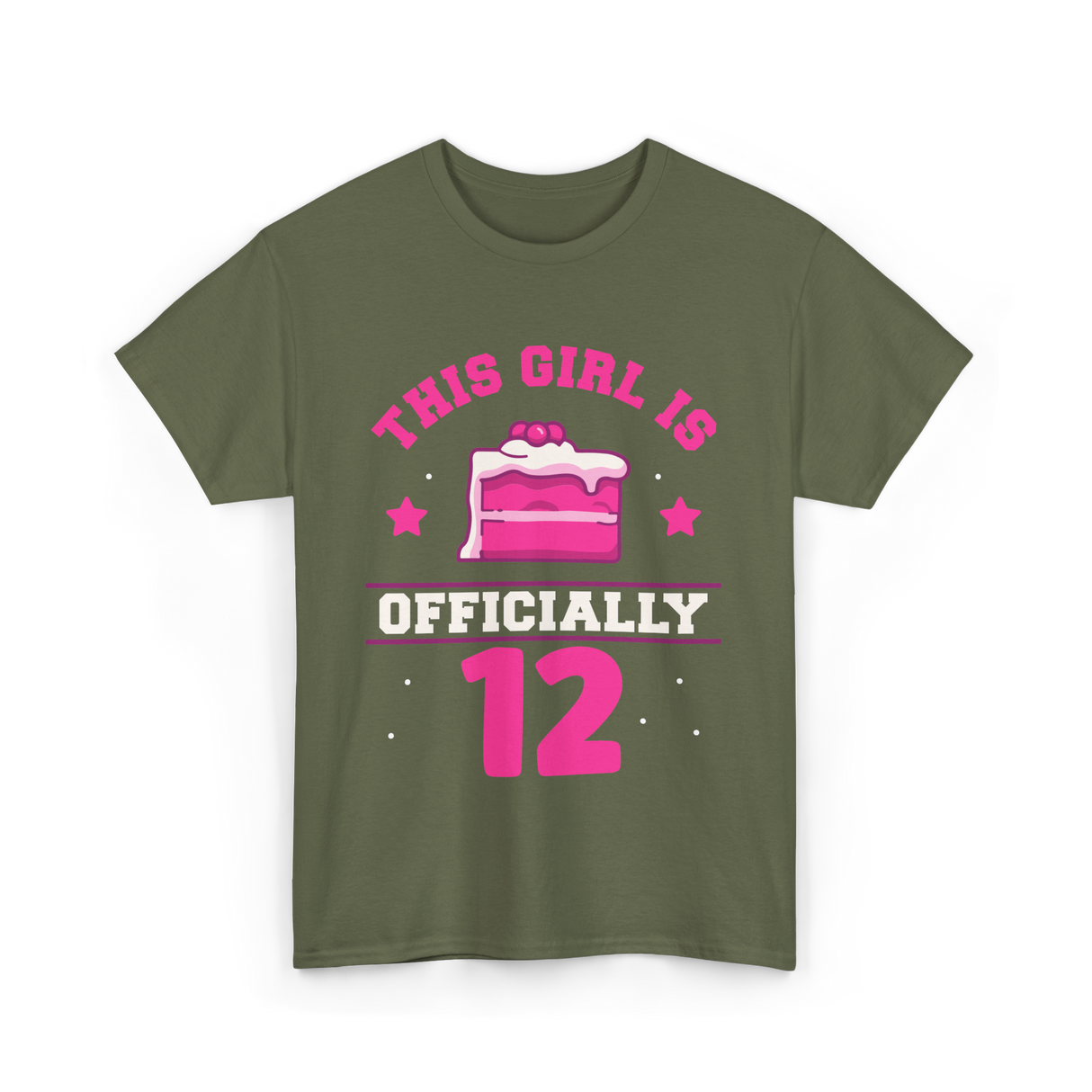 This Girl Is Officially 12 Birthday T-Shirt - Military Green