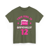 This Girl Is Officially 12 Birthday T-Shirt - Military Green