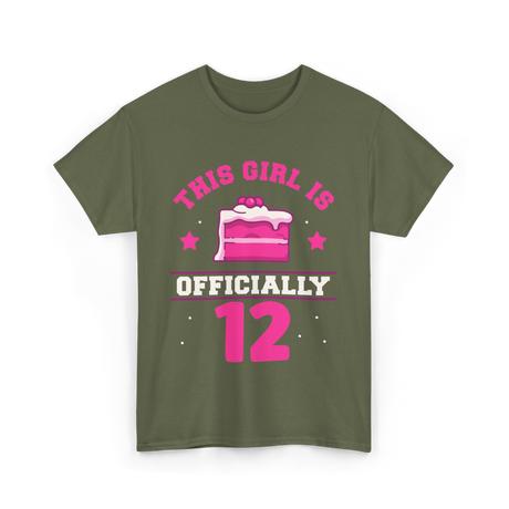 This Girl Is Officially 12 Birthday T-Shirt - Military Green