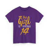 This Girl Is Officially 14 Birthday T-Shirt - Purple