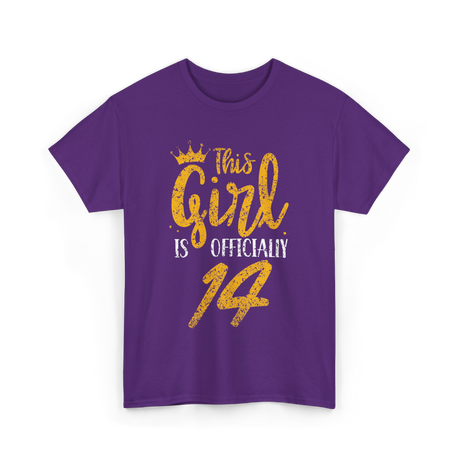 This Girl Is Officially 14 Birthday T-Shirt - Purple