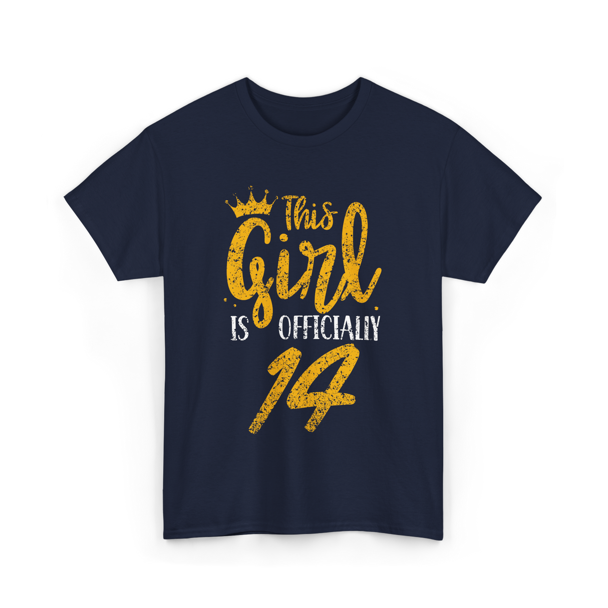 This Girl Is Officially 14 Birthday T-Shirt - Navy