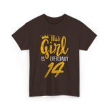 This Girl Is Officially 14 Birthday T-Shirt - Dark Chocolate