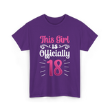 This Girl Is Officially 18 Birthday T-Shirt - Purple