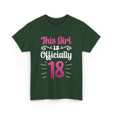 This Girl Is Officially 18 Birthday T-Shirt - Forest Green